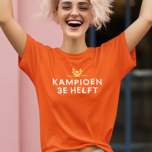 Oranje WK EK T-shirt Kampioen 3e Helft Dames