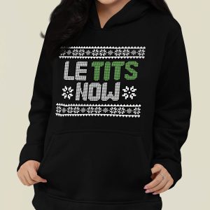 Foute Kerst Hoodie Zwart Le Tits Now