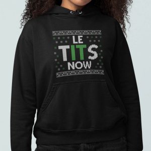 Foute Kerst Hoodie Zwart Le tits now