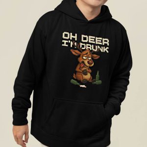 Foute Kerst Hoodie Zwart Oh Deer I'm Drunk