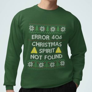 Foute Kerst Trui Groen Heren Error 404 christmas spirit not found