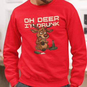Foute Kerst Trui Rood Oh Deer I'm Drunk