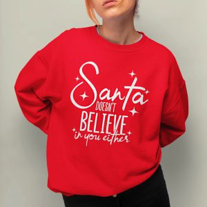 Foute Kerst Trui Rood Santa Doesn't Believe In You Either