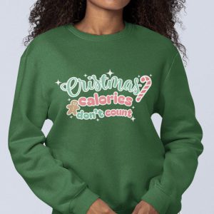 Foute kersttrui Groen Vrouw christmas calories dont count