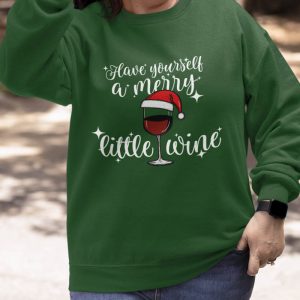Foute kersttrui Groen vrouw have yourself a merry little wine