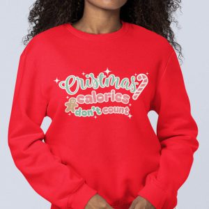Foute kersttrui Rood Vrouw christmas calories dont count