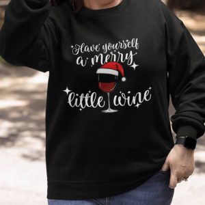 Foute kersttrui Zwart vrouw have yourself a merry little wine