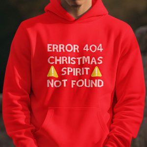 Kerst Hoodie Rood Error 404 Christmas Spirit Not Found