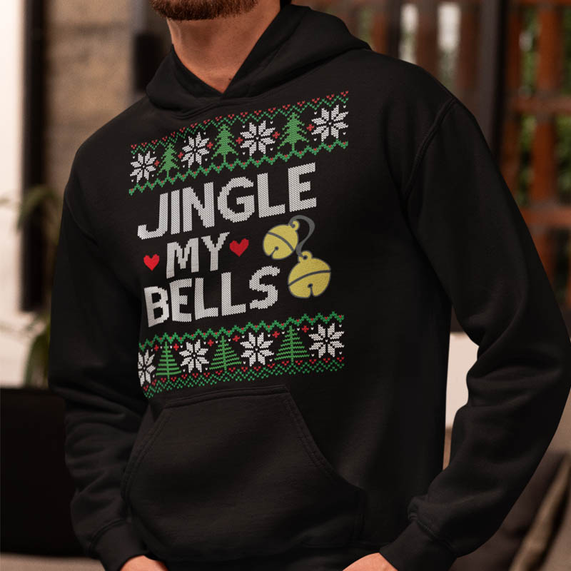 Foute Kerst Hoodie Zwart Jingle My Bells