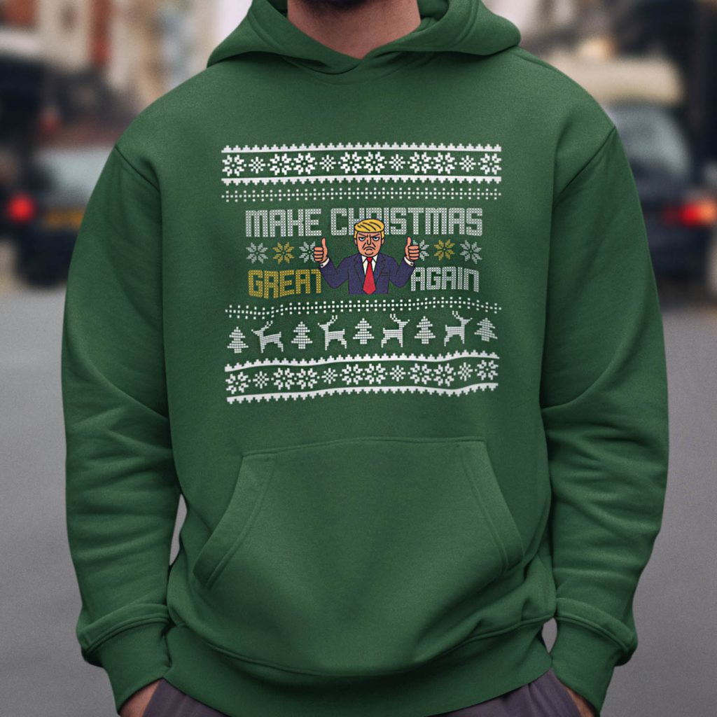 Foute Kerst Hoodie Groen Make Christmas Great Again