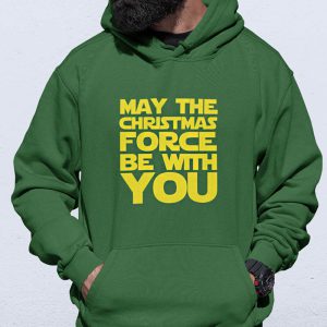 Foute Kerst Hoodie Groen Man May The Christmas Force Be With You