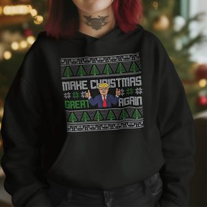 Foute Kerst Hoodie Vrouw Zwart Make Christmas Great Again