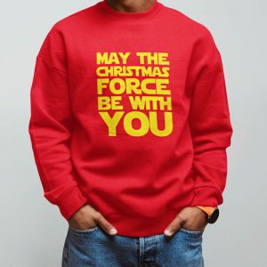 Foute Kersttrui Rood Man May The Christmas Force Be With You