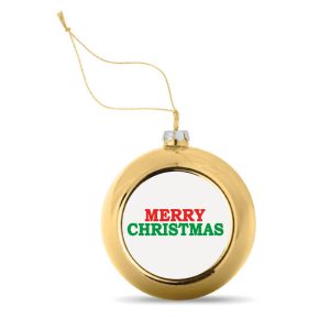 Kerstbal Goud Merry Christmas