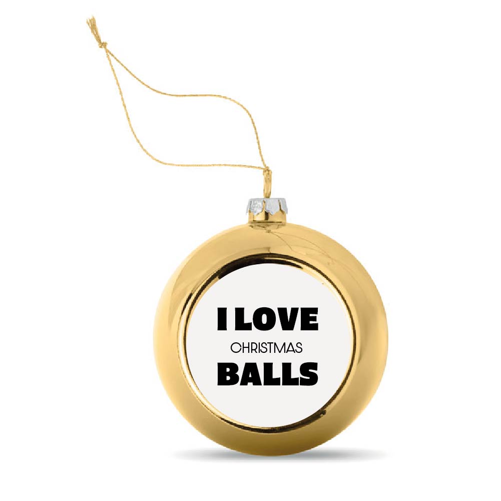 Kerstbal Goud i love christmas balls