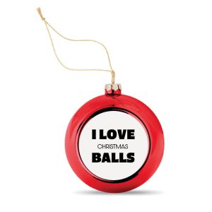 Kerstbal Rood i love christmas balls