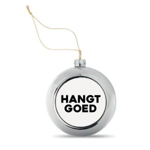 Kerstbal Zilver Hangt Goed