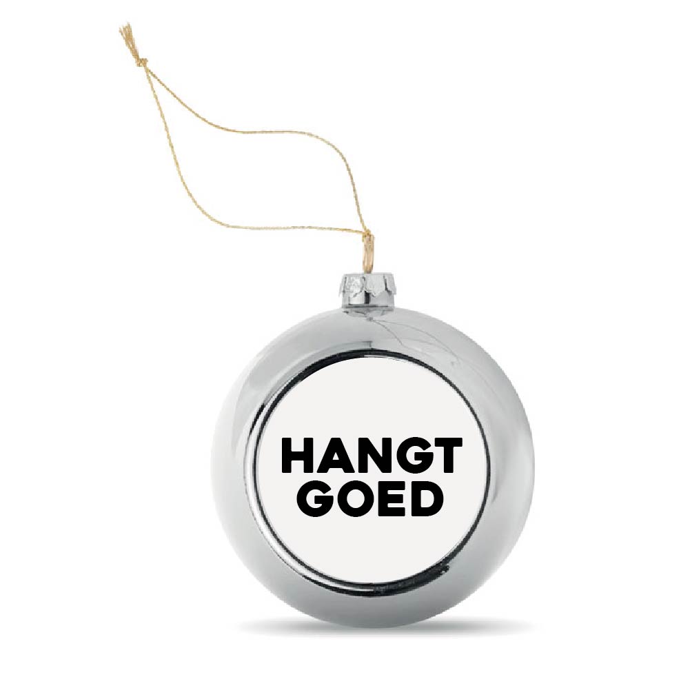 Kerstbal Zilver Hangt Goed