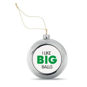 Kerstbal Zilver I Like Big Balls