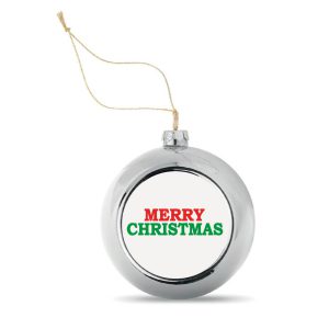 Kerstbal Zilver Merry Christmas