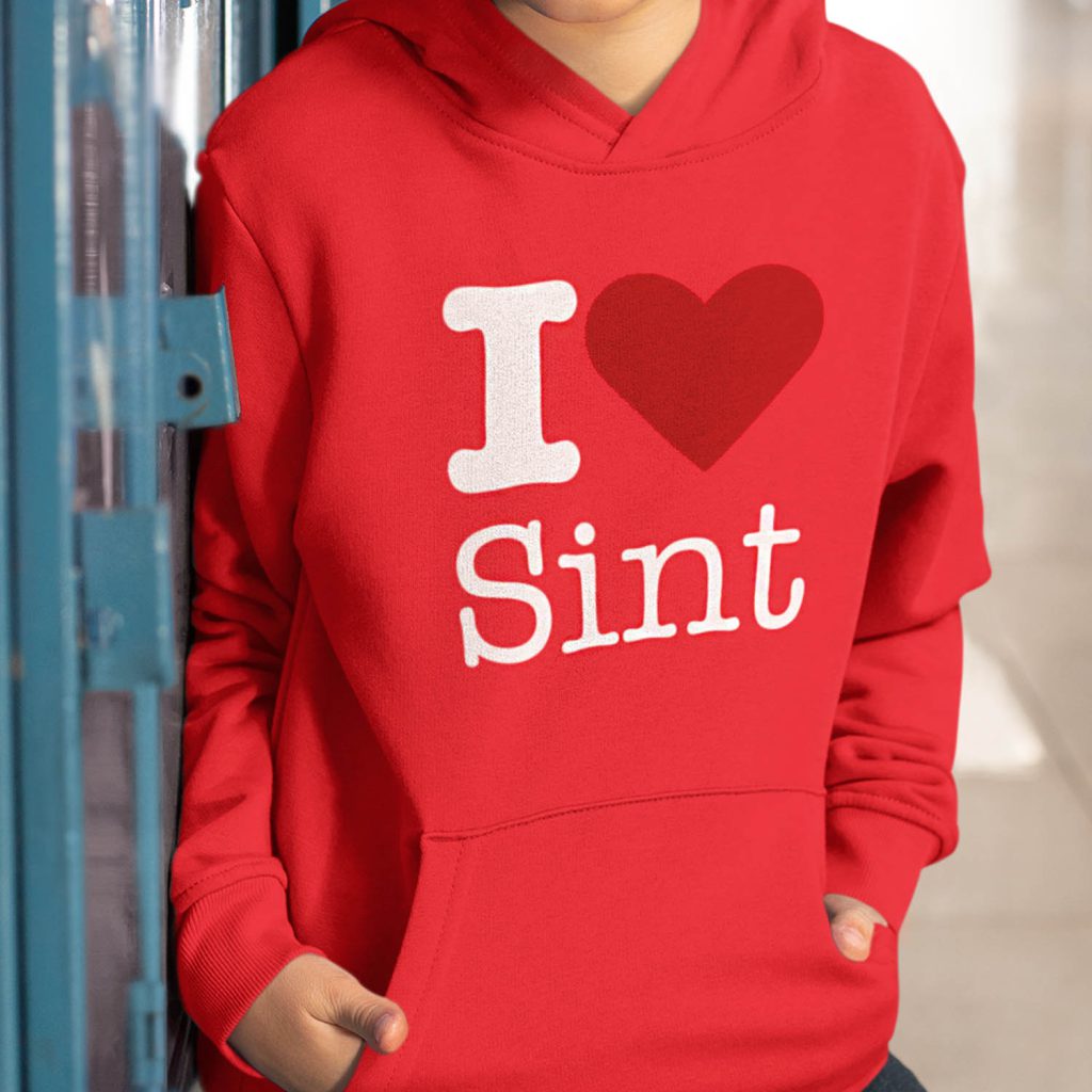 Sinterklaas Hoodie Kind Rood Kind I love sint