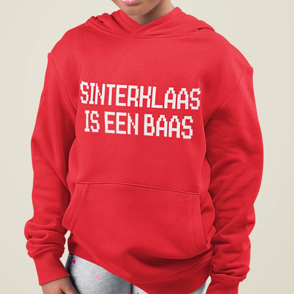 Sinterklaas Hoodie Kind Rood Sinterklaas Is een Baas