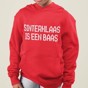 Sinterklaas Hoodie Kind Rood Sinterklaas Is een Baas
