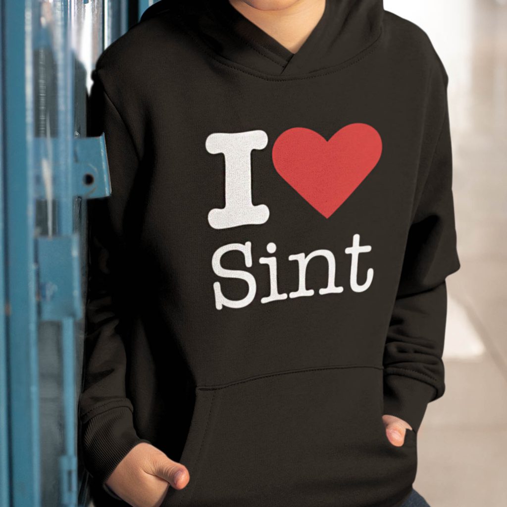 Sinterklaas Hoodie Kind Zwart Kind I love sint