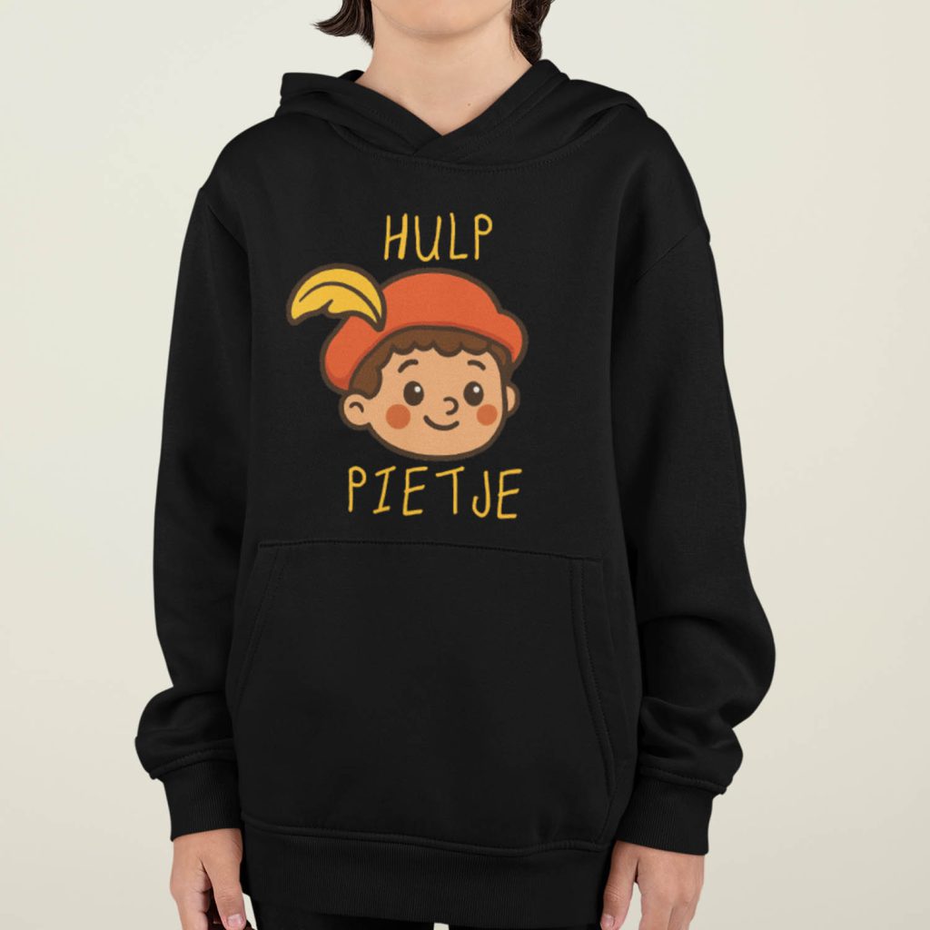 Sinterklaas Hoodie Zwart Kind Hulp Pietje