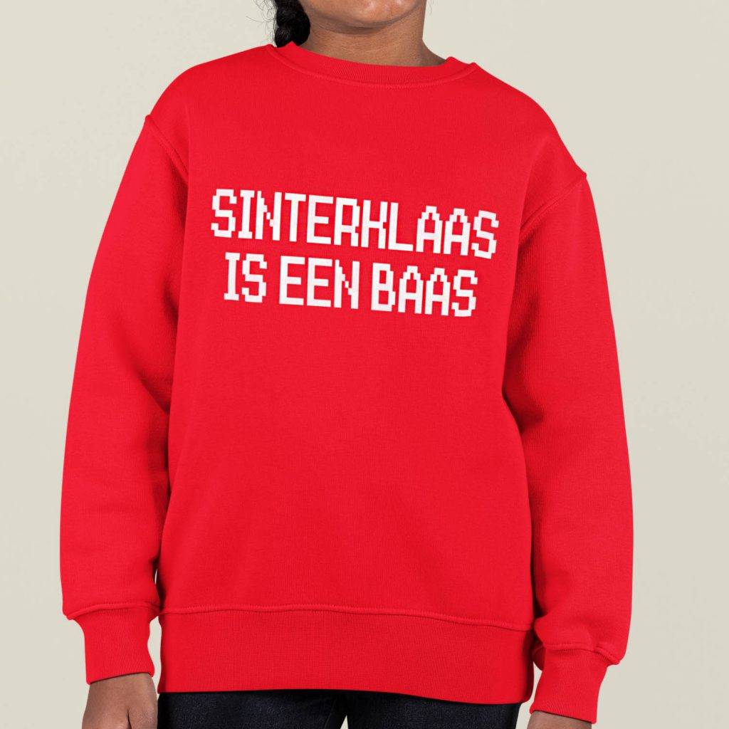 Sinterklaas Trui Kind Rood Sinterklaas Is een Baas