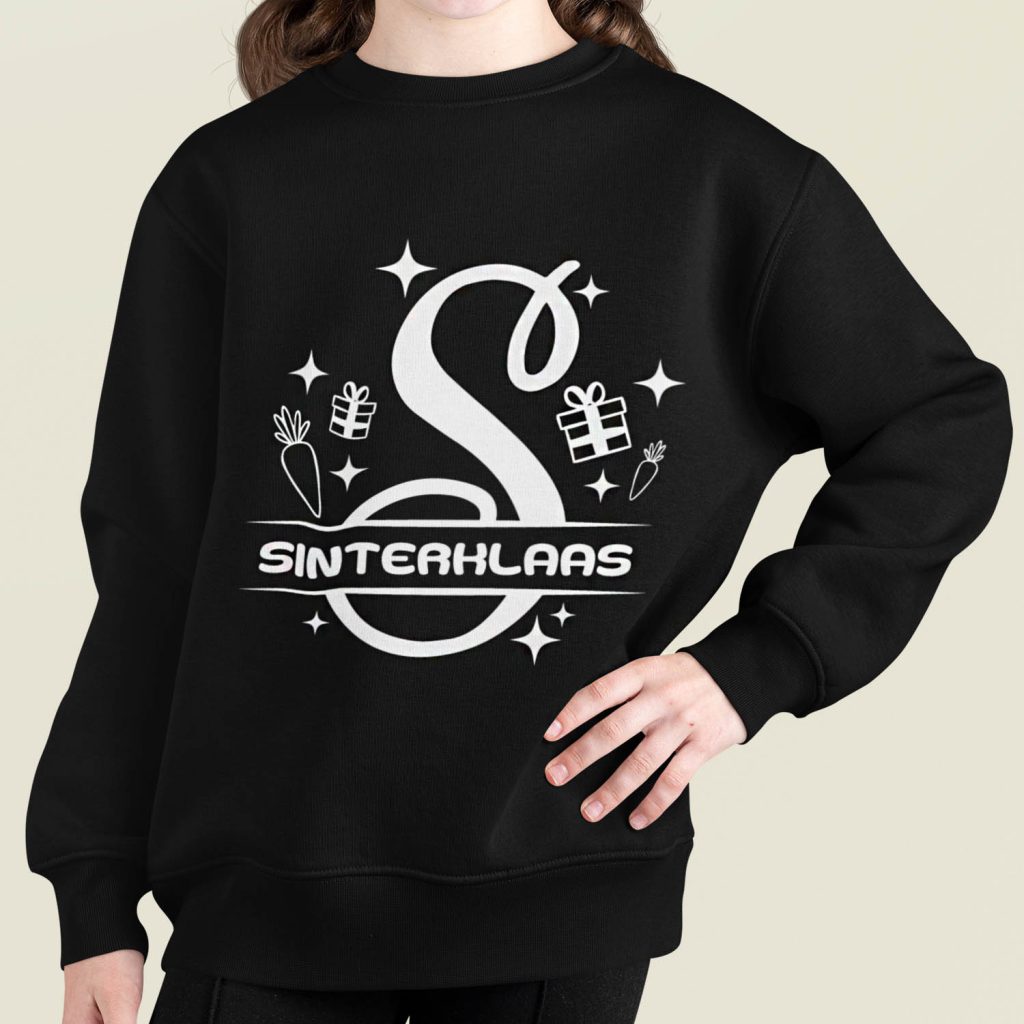 Sinterklaas Trui Kind Zwart Hoofdletter S