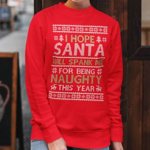Dames Foute Kerst Trui Rood I Hope Santa Will Spank me