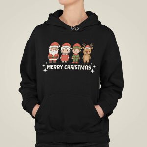 Dames Kerst Hoodie Zwart Merry Christmas Cartoon