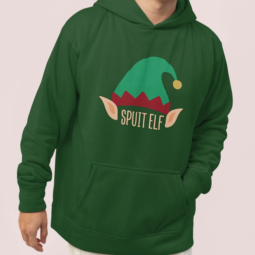 Foute Kerst Hoodie Groen Spuitelf