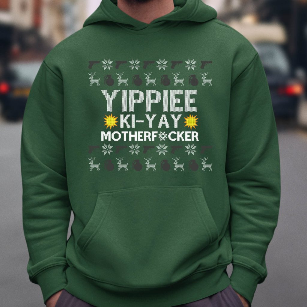Foute Kerst Hoodie Groen Yippie-ka-yay mtf