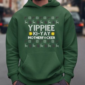 Foute Kerst Hoodie Groen Yippie-ka-yay mtf