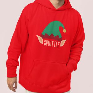 Foute Kerst Hoodie Rood Spuitelf