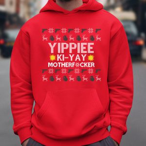 Foute Kerst Hoodie Rood Yippie-ka-yay mtf