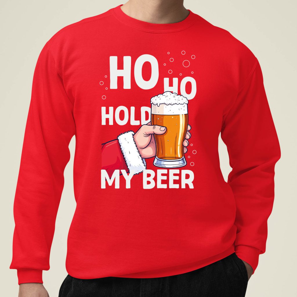 Foute Kerst Trui Rood Ho Ho Hold My Beer