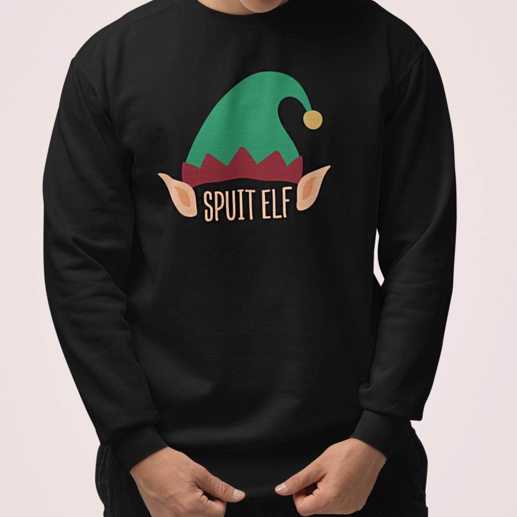 Foute Kerst Trui Zwart Spuitelf