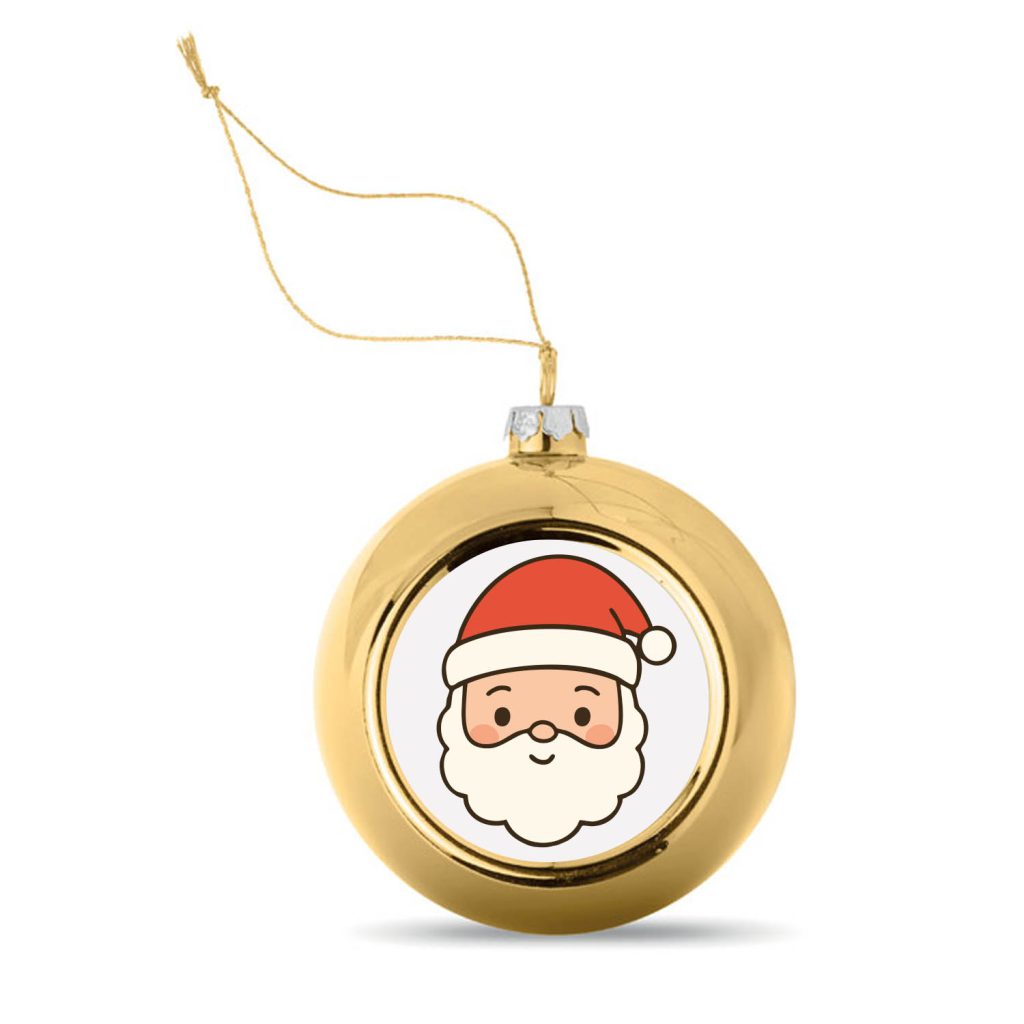 Kerstbal Goud Kerstman