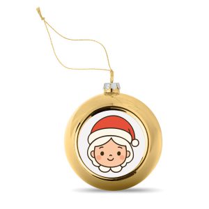 Kerstbal Goud Kerstvrouw