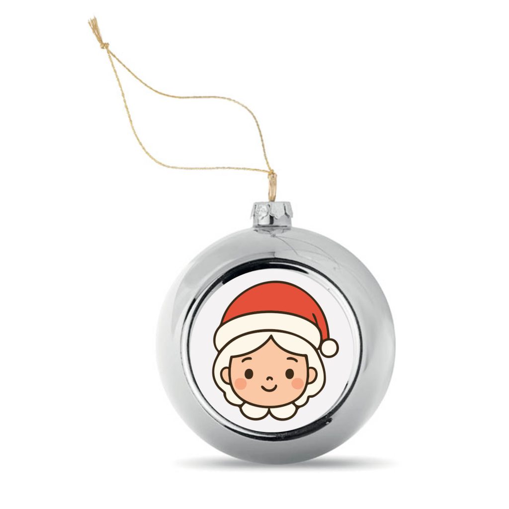 Kerstbal Zilver Kerstvrouw