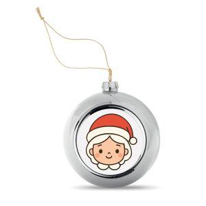 Kerstbal Zilver Kerstvrouw