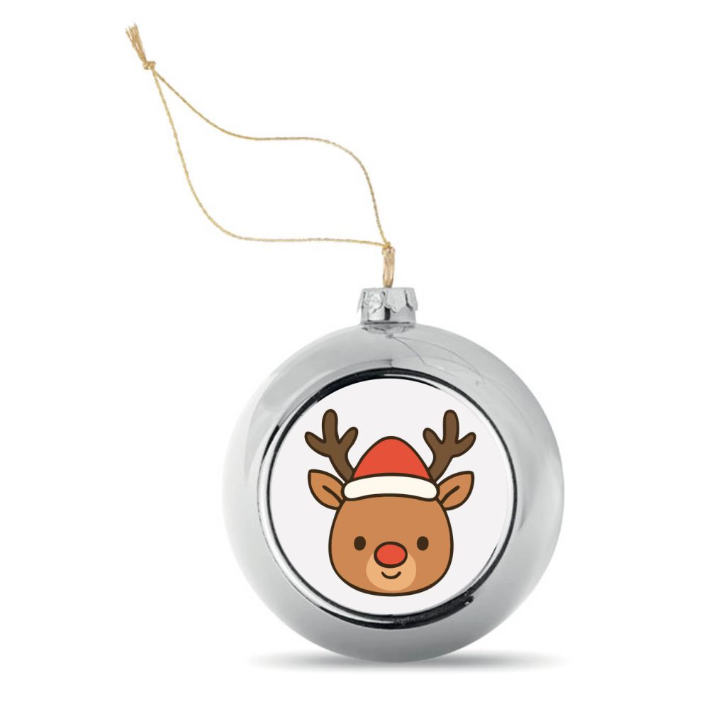 Kerstbal Zilver Rendier