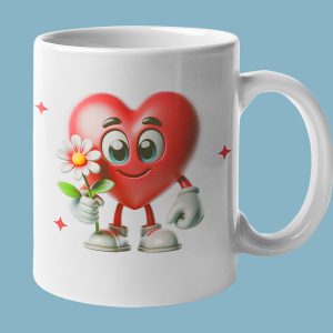 Valentijn Mok Hart Met Bloem