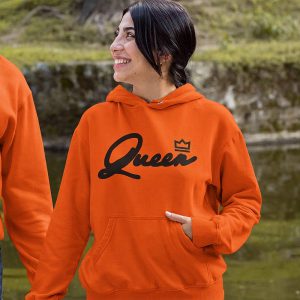 Oranje Koningsdag Hoodie Queen Black