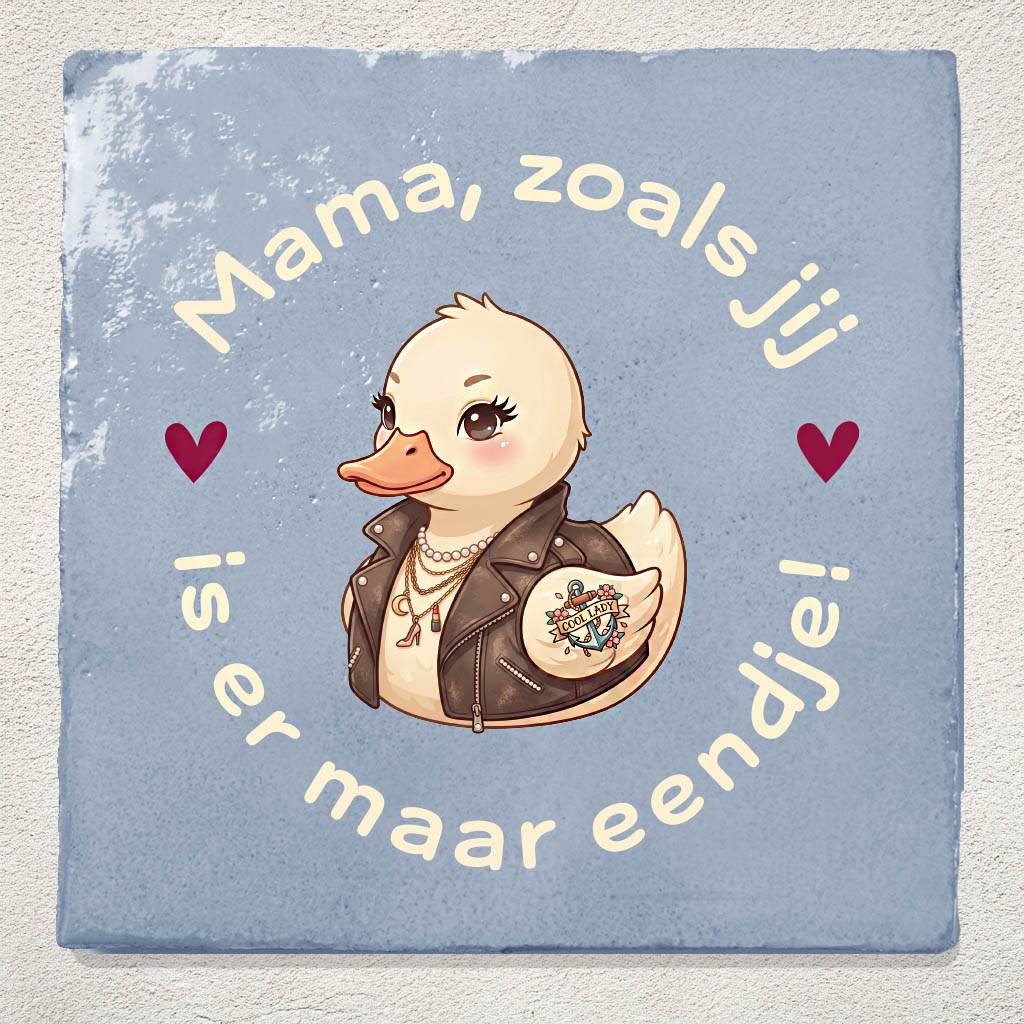 Moeder Tegeltje Cadeau Blauw Eendje