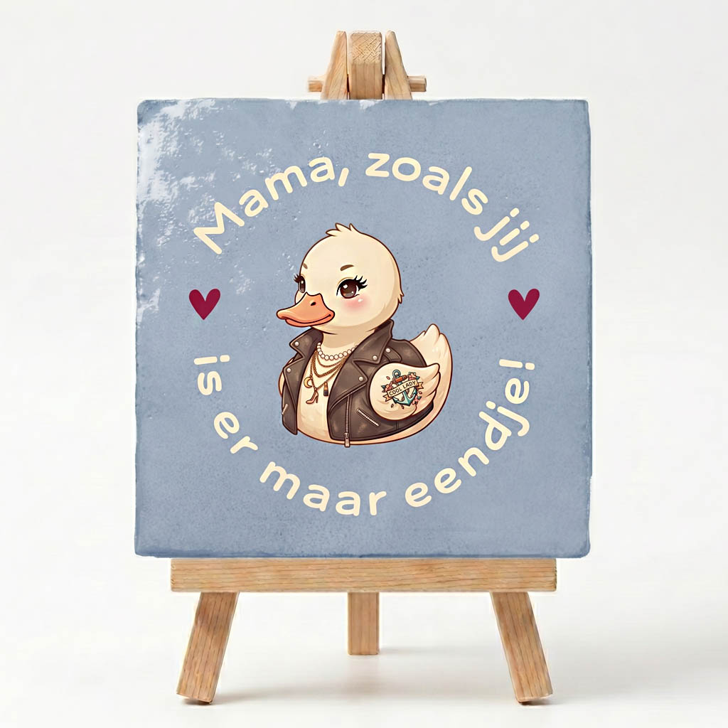 Moeder Tegeltje Cadeau Blauw Eendje
