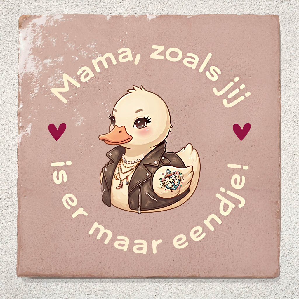 Moeder Tegeltje Cadeau Roze Eendje